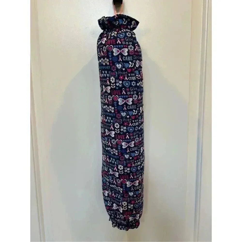 Handmade Plastic Bag Holder- Cancer awareness